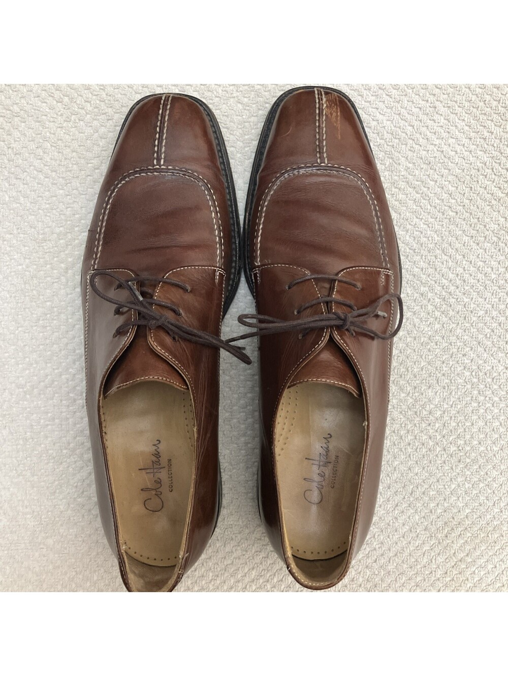 Cole Haan Men's 10 M NikeAir Leather Oxford Dress Shoes C05099 Brown Lace-up